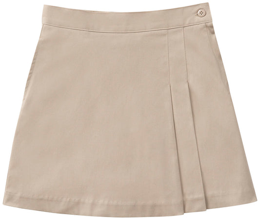 Girls (Little Girls) Stretch Double Pleated Scooter in Khaki