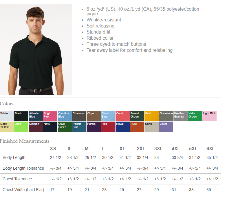 Sudbrook ADULT Short Sleeve ALL PRO Golf Shirt