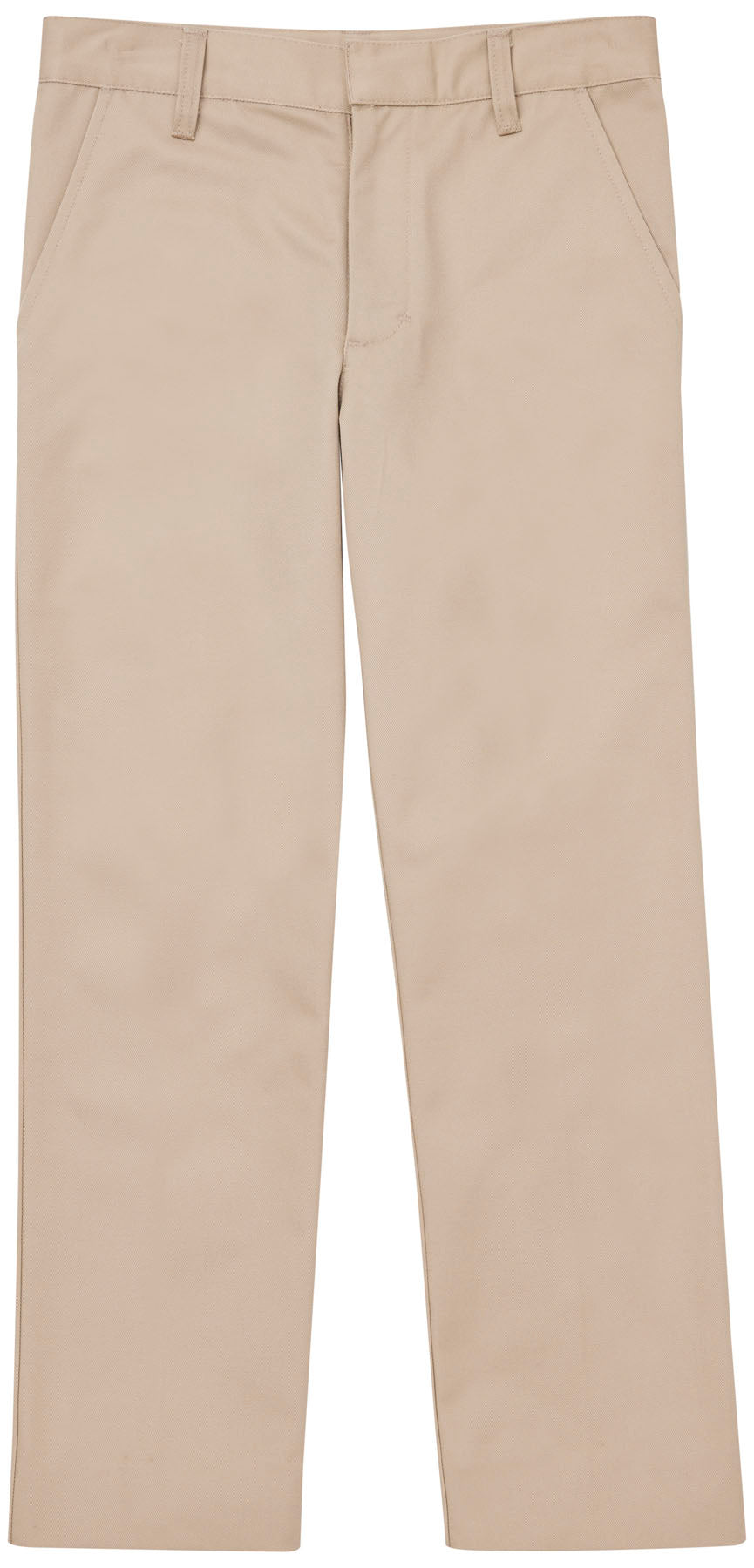 Juniors Flat-front pants in Khaki and Black